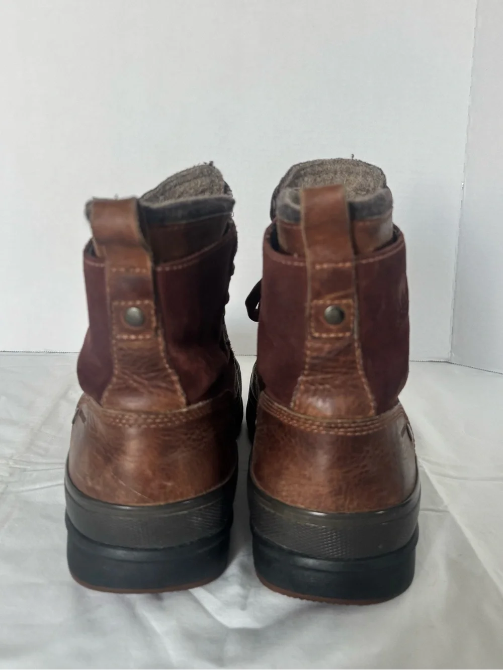 Sorel Men's Brown Leather and Suede Lace-Up Boots Size 12